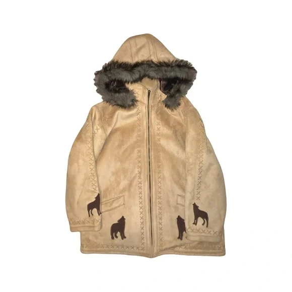 Vintage Coldwater Creek 90s faux fur hooded coat - Picture 12 of 13